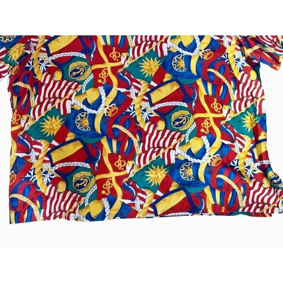 Vintage PENDLETON Nautical Colorful Short Sleeve Top 80s / 90s Size XL - Picture 4 of 8